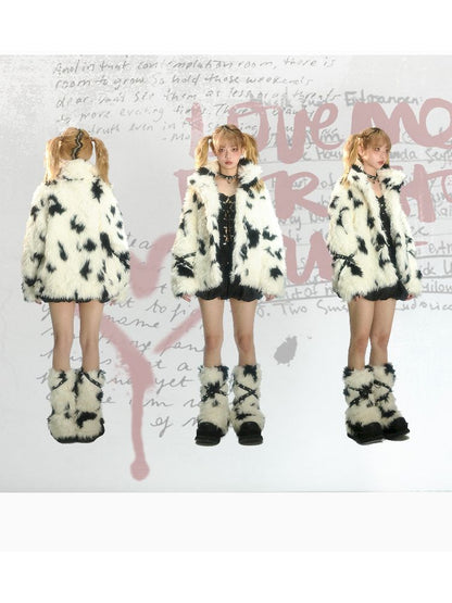 Eco-Fur Plush Warm Leg Warmers Sock Covers [s0000004630]