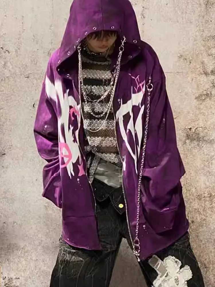 Purple punk hoodie【s0000009762】