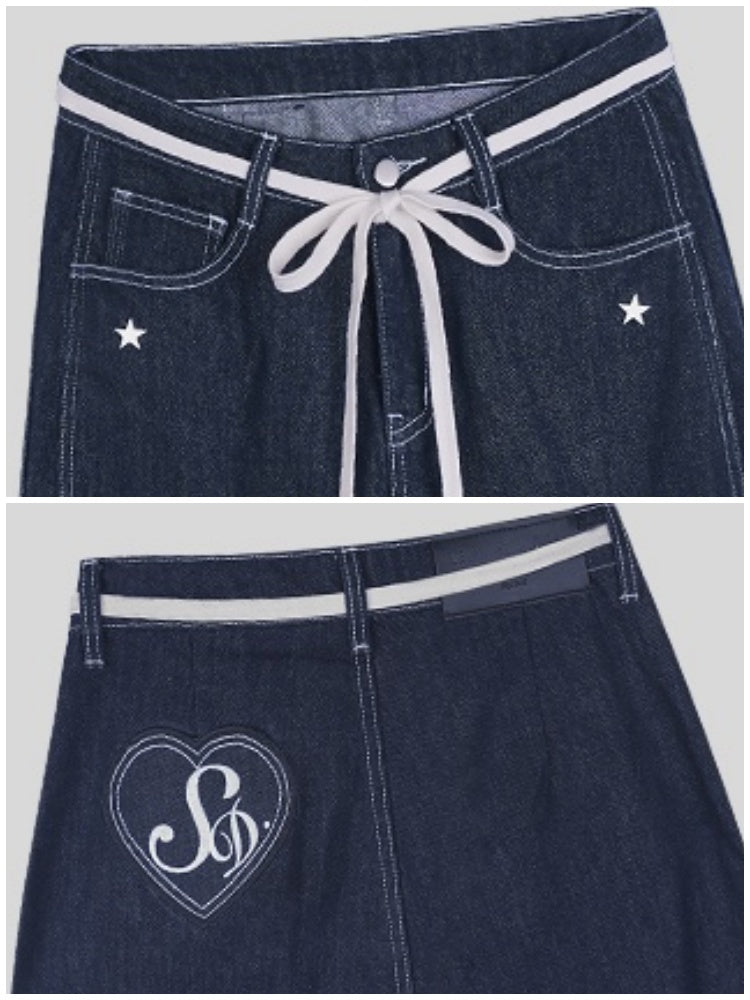 Star Studded Banana Jeans Pants【s0000011928】