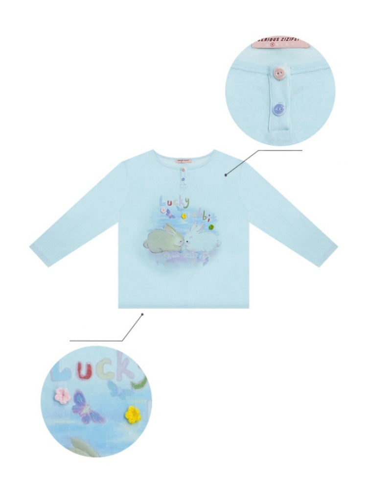 Rabbit Print Long Sleeve T-Shirt【s0000011915】
