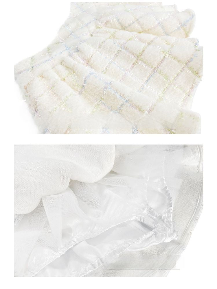 Collarless Bubble Sleeve Short Jacket Set【s0000005138】