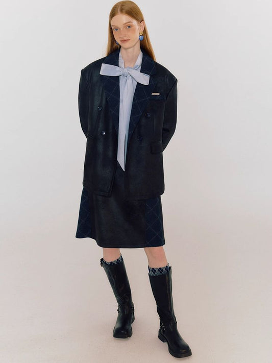 Black contrast color skirt【s0000005080】