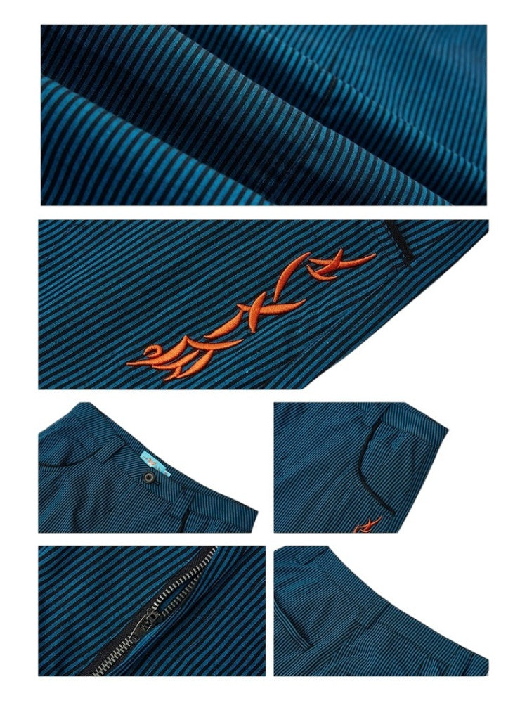 Orange Embroidered Striped Loose Banana Pants【s0000011901】