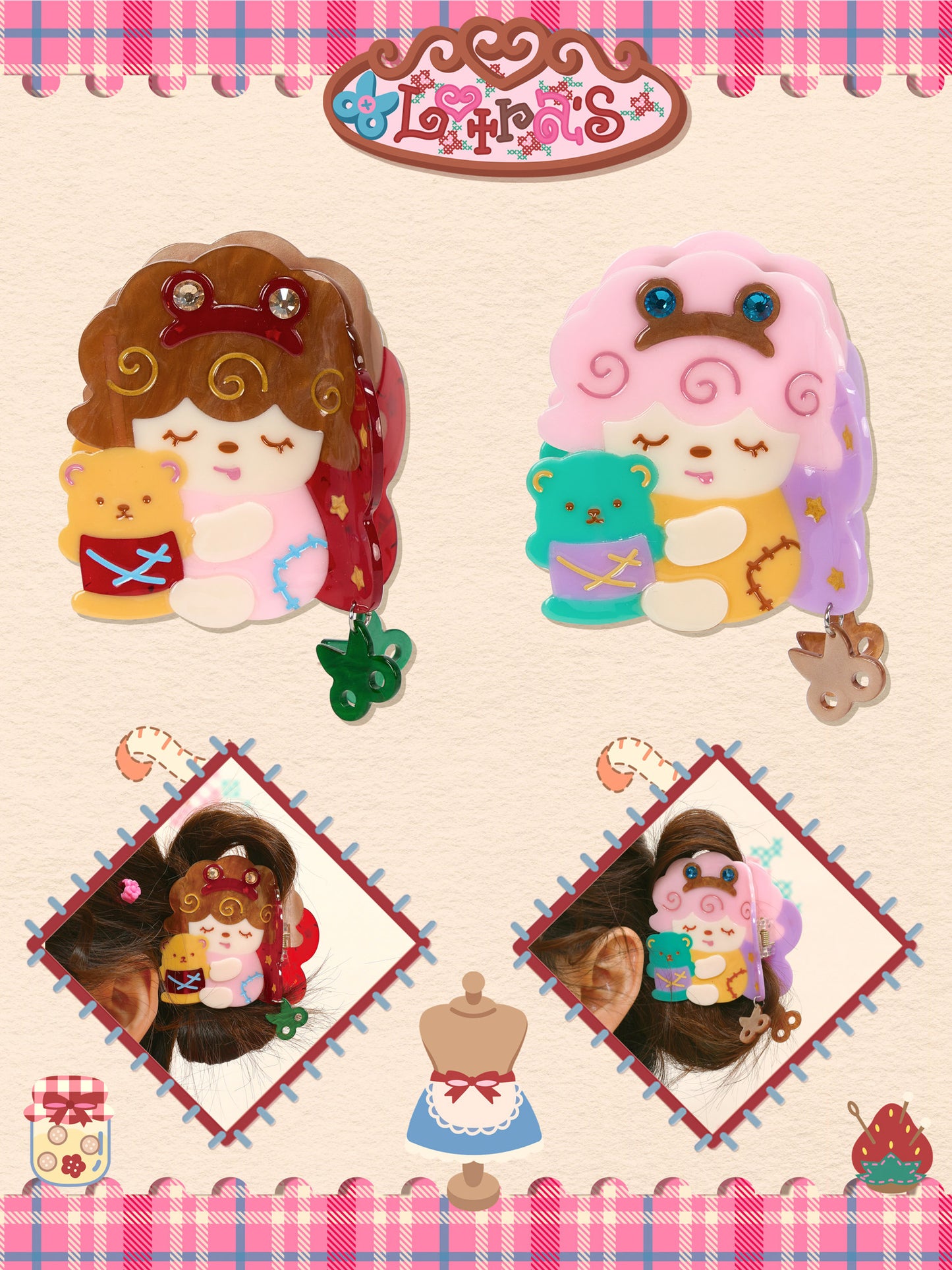 Acrylic Acetate Lamb Grab Clip【s0000015579】