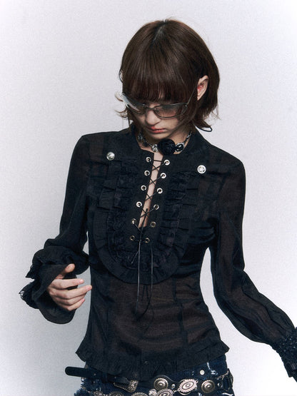 Vintage Strappy Slim Shirt【s0000015963】