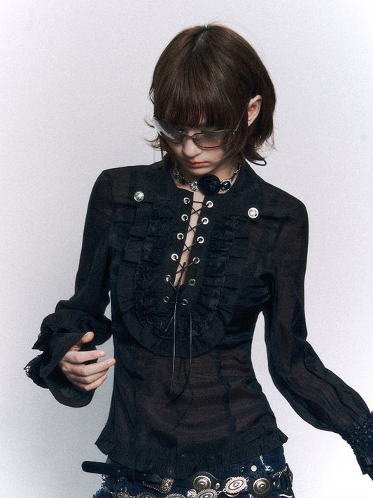 Vintage Strappy Slim Shirt【s0000015963】