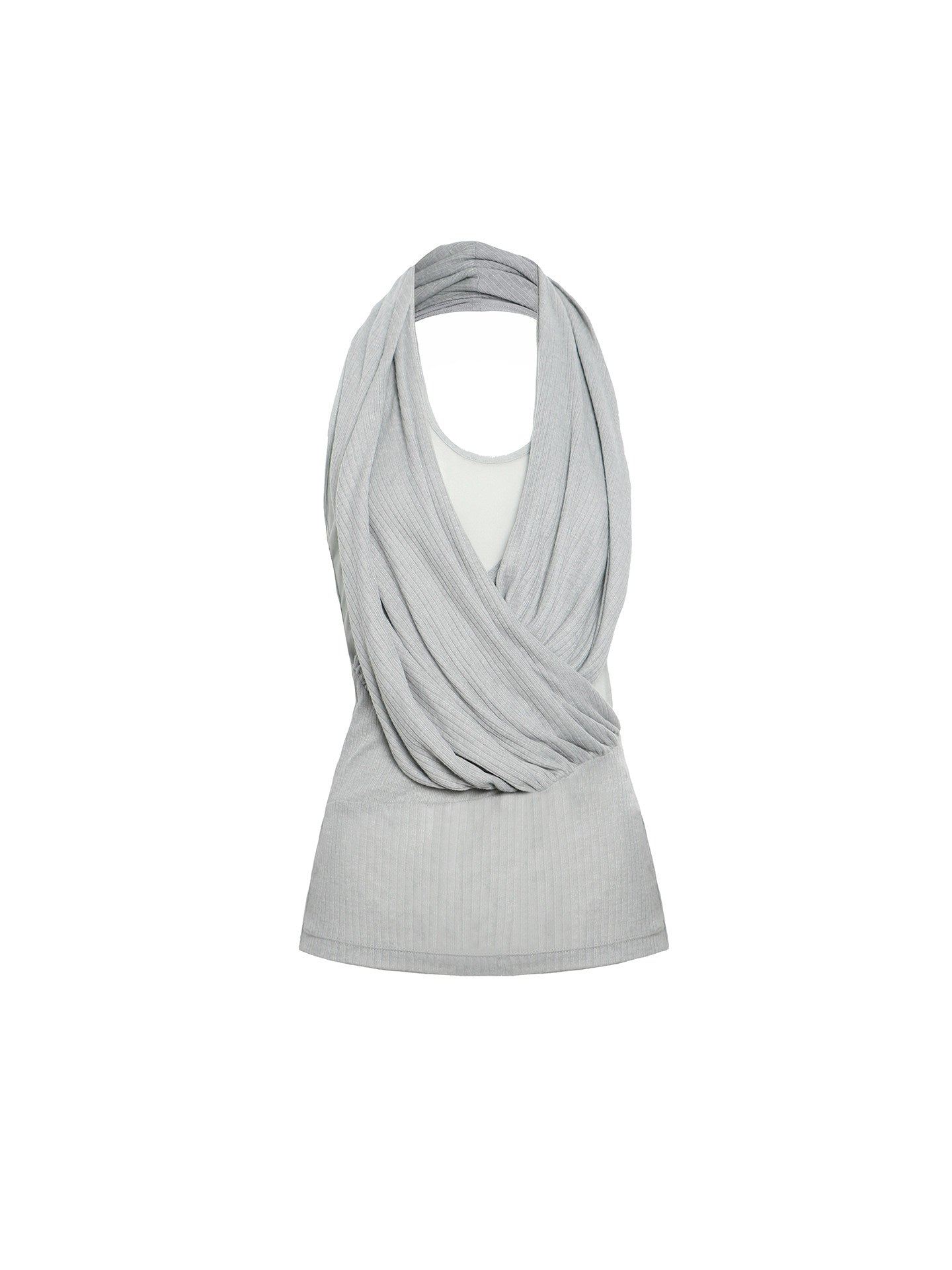 Pleated Cross Collar Knitted Vest【s0000017018】