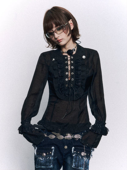 Vintage Strappy Slim Shirt【s0000015963】