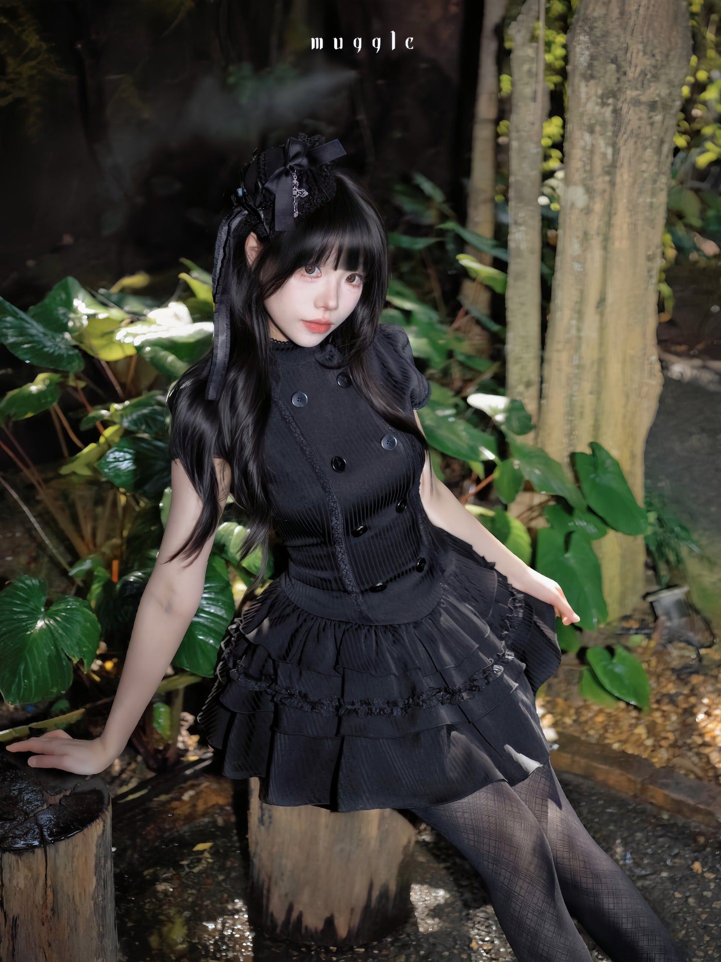 Gothic Lace Double Breasted Dress【s0000016939】