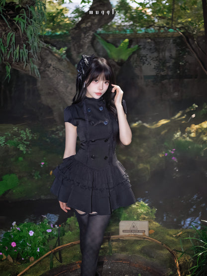 Gothic Lace Double Breasted Dress【s0000016939】