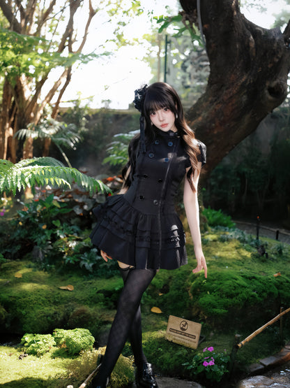 Gothic Lace Double Breasted Dress【s0000016939】