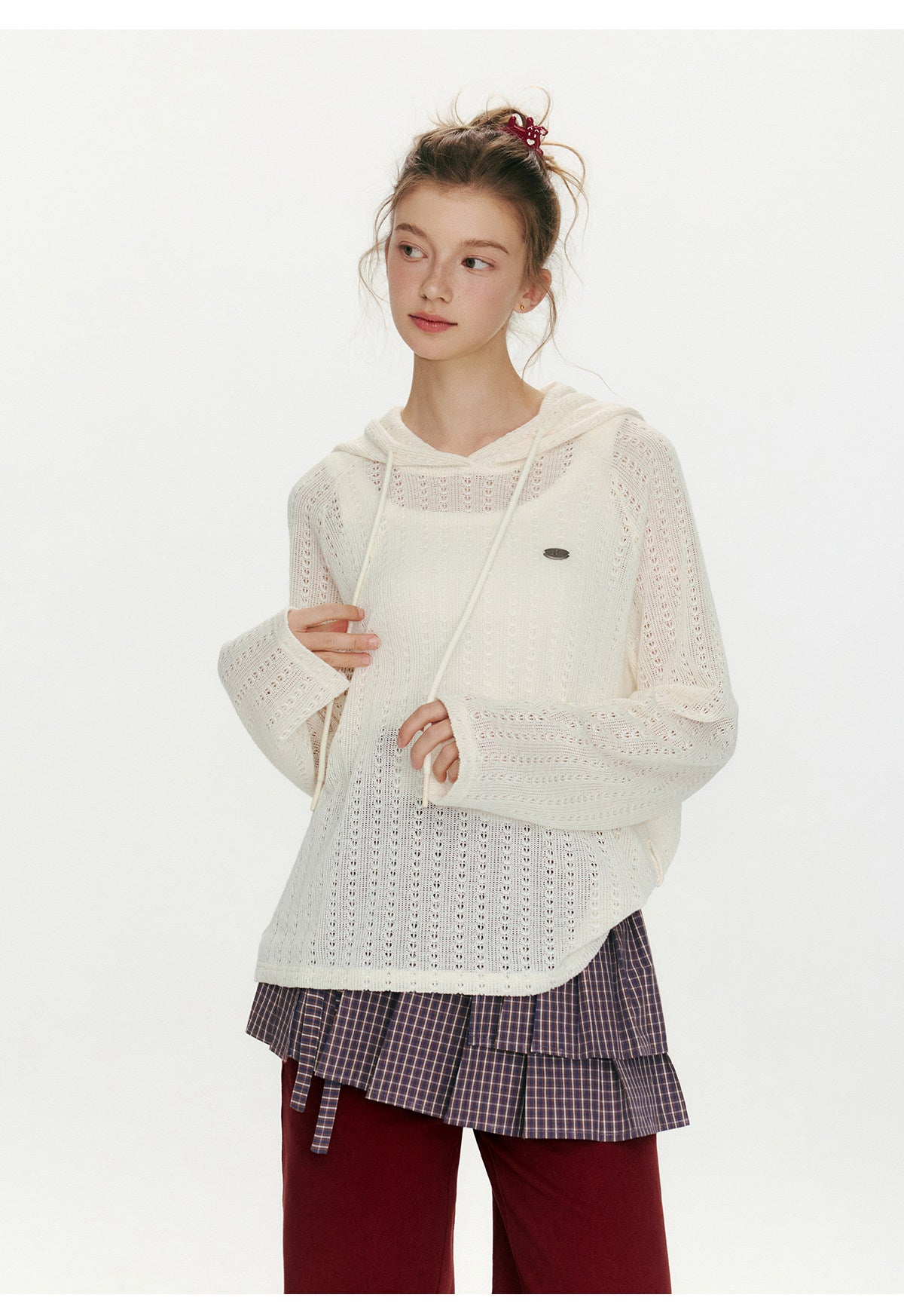 Island Floating Hooded Knit Top【s0000015679】
