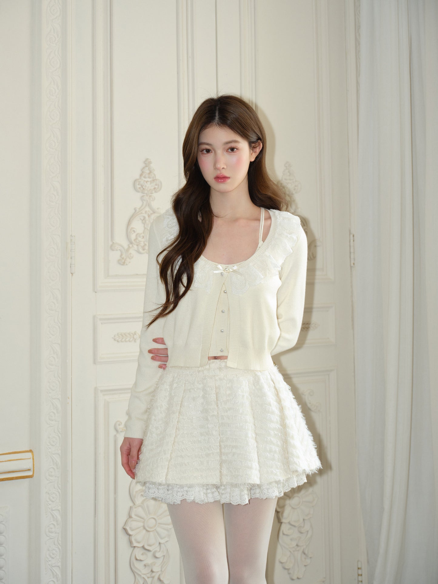 White Tassel Silk Lace Short Skirt【s0000015051】