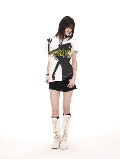 Portrait Embroidery Street Tee【s0000018223】
