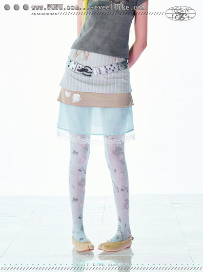 Velvet Full Print Jumpsuit Stockings【s0000017537】