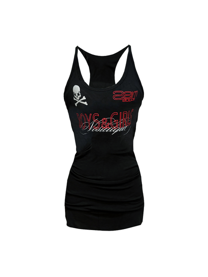 Silver Foil Skull Print Tank Top【s0000018303】