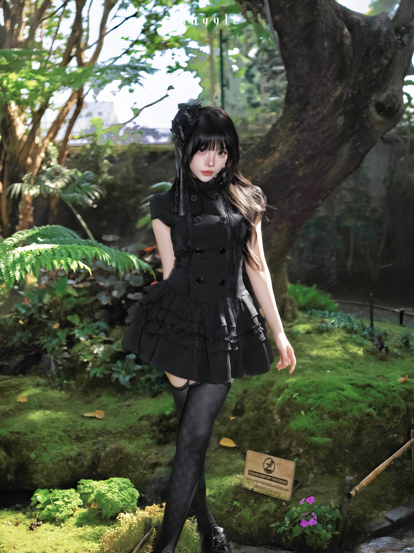 Gothic Lace Double Breasted Dress【s0000016939】