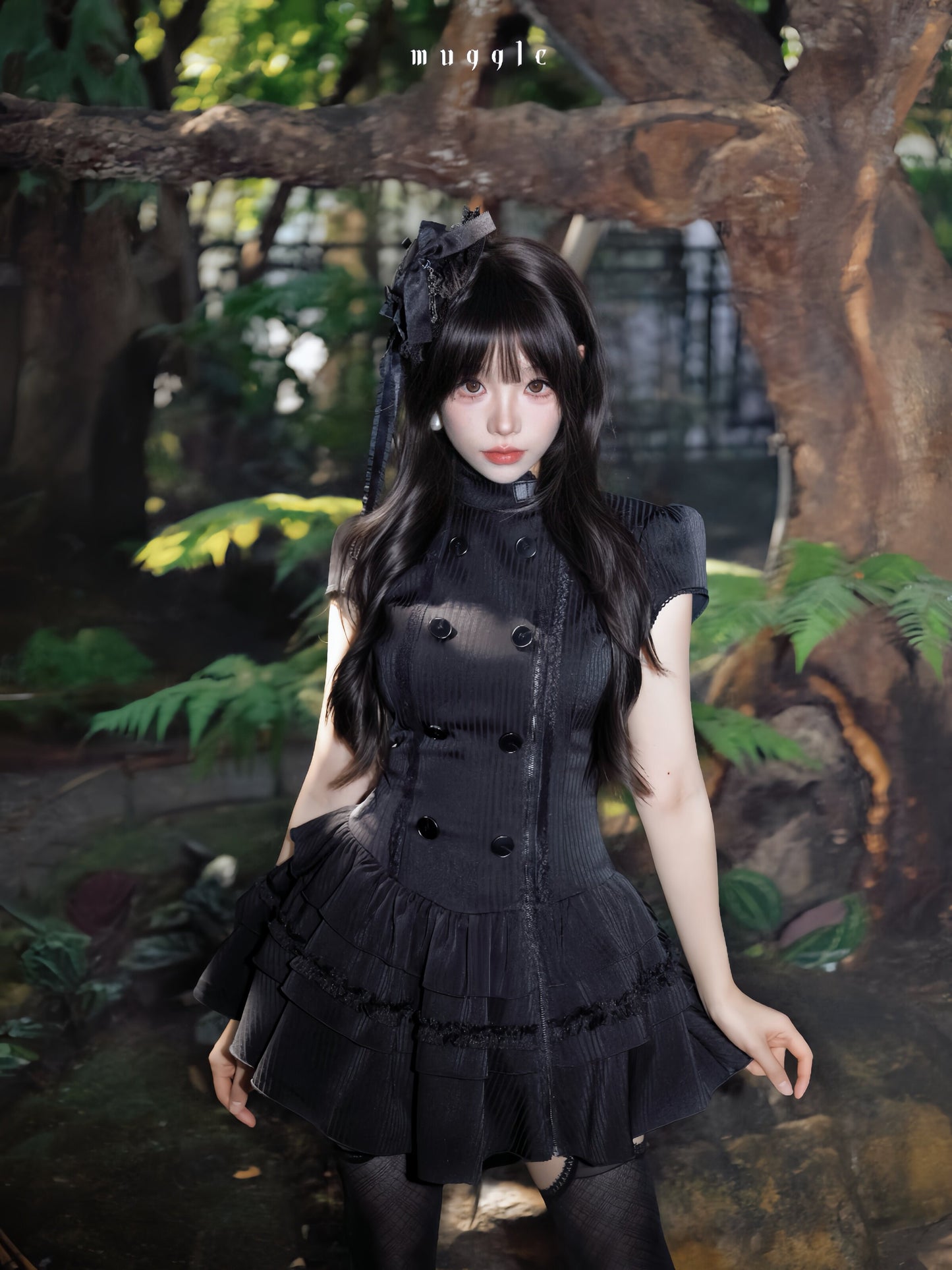 Gothic Lace Double Breasted Dress【s0000016939】