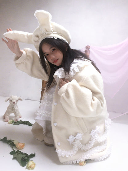 Rabbit-Eared Bendable Lace Beret【s0000014524】