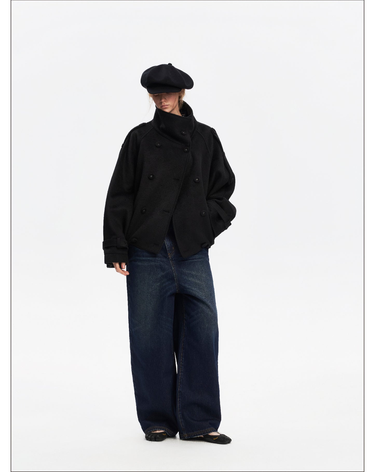 Vintage Yellow Mud Distressed Wide-Leg Jeans【s0000014873】