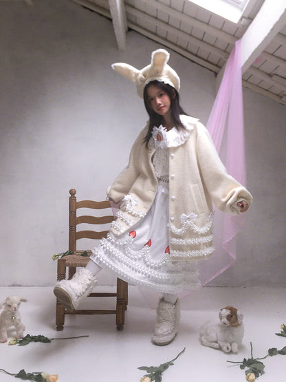 Rabbit-Eared Bendable Lace Beret【s0000014524】