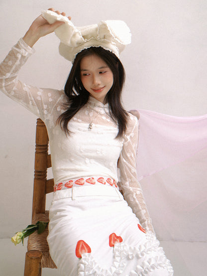 Rabbit-Eared Bendable Lace Beret【s0000014524】