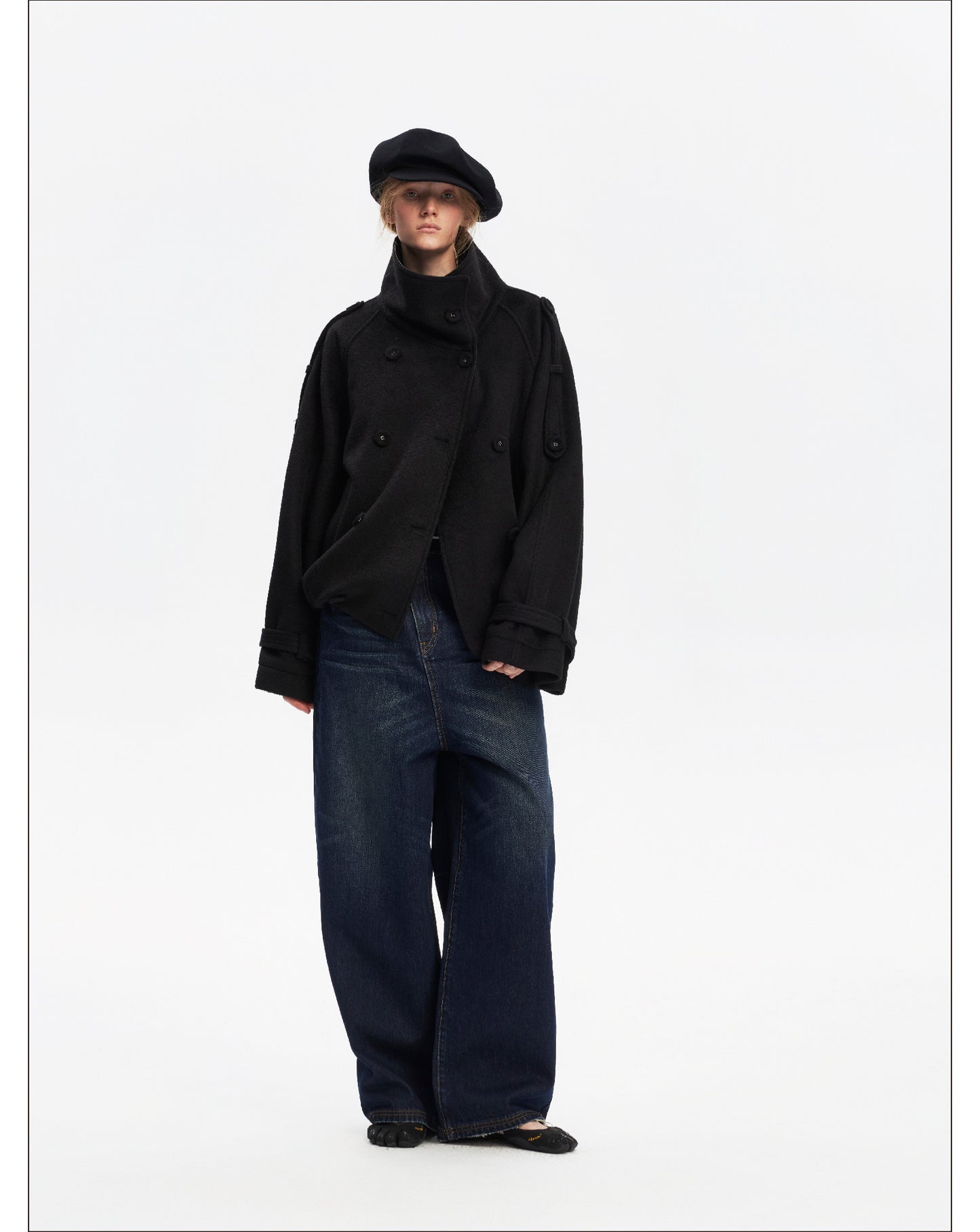 Vintage Yellow Mud Distressed Wide-Leg Jeans【s0000014873】