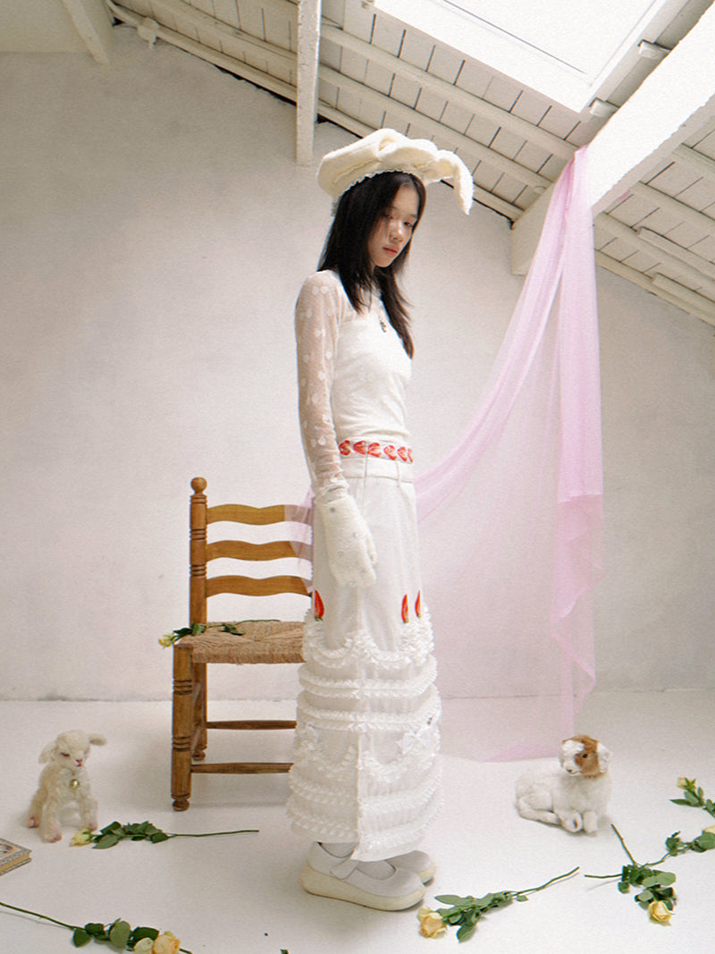 Rabbit-Eared Bendable Lace Beret【s0000014524】