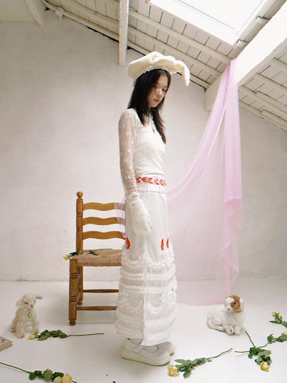 Rabbit-Eared Bendable Lace Beret【s0000014524】