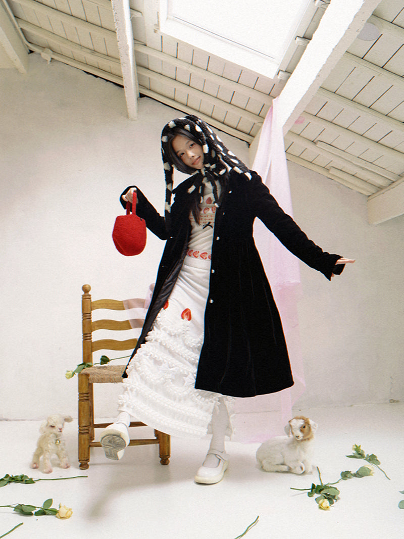 Polka Dot Shearling Rabbit Ear Hat【s0000014528】