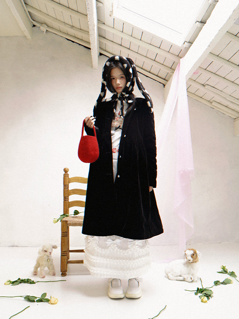 Polka Dot Shearling Rabbit Ear Hat【s0000014528】