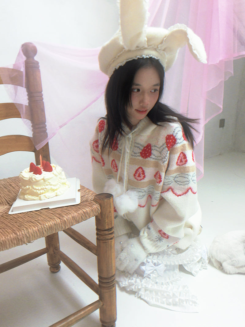 Rabbit-Eared Bendable Lace Beret【s0000014524】