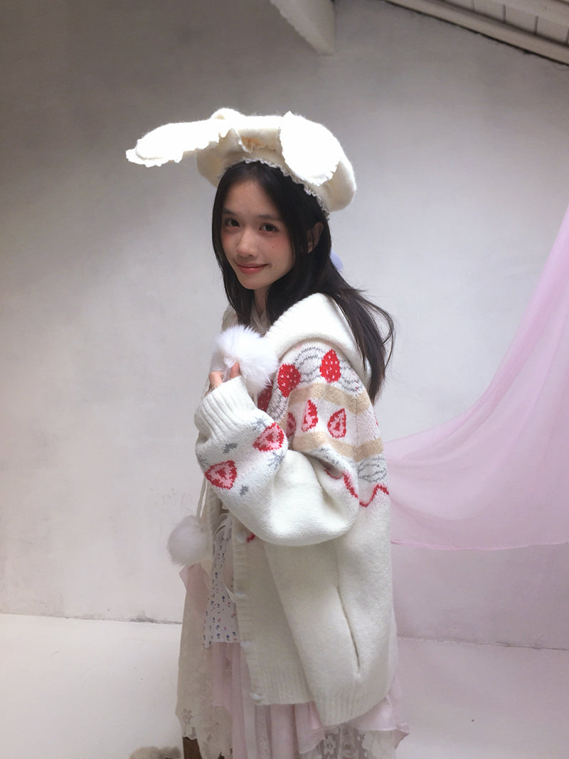 Rabbit-Eared Bendable Lace Beret【s0000014524】