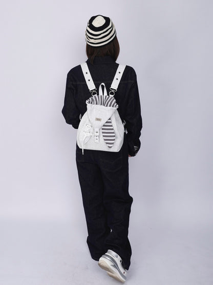 2way Rabbit Ear Patchwork Backpack Crossbody Schoolbag【s0000015973】