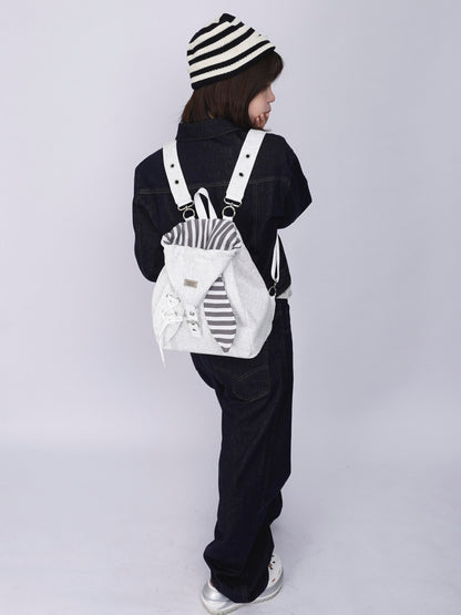 2way Rabbit Ear Patchwork Backpack Crossbody Schoolbag【s0000015973】