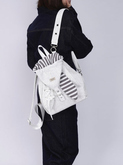 2way Rabbit Ear Patchwork Backpack Crossbody Schoolbag【s0000015973】