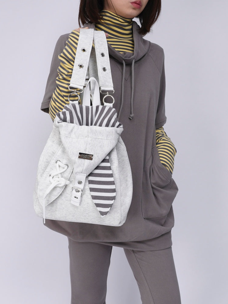 2way Rabbit Ear Patchwork Backpack Crossbody Schoolbag【s0000015973】