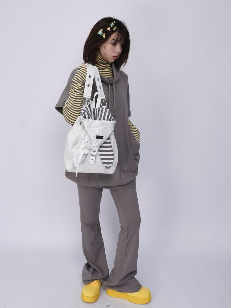 2way Rabbit Ear Patchwork Backpack Crossbody Schoolbag【s0000015973】