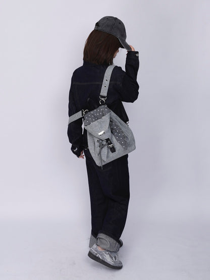 2way Rabbit Ear Patchwork Backpack Crossbody Schoolbag【s0000015973】
