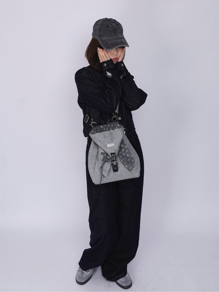 2way Rabbit Ear Patchwork Backpack Crossbody Schoolbag【s0000015973】