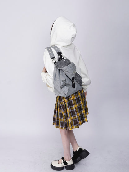 2way Rabbit Ear Patchwork Backpack Crossbody Schoolbag【s0000015973】