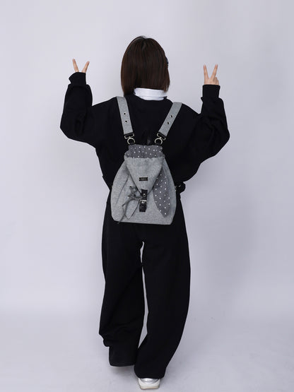 2way Rabbit Ear Patchwork Backpack Crossbody Schoolbag【s0000015973】