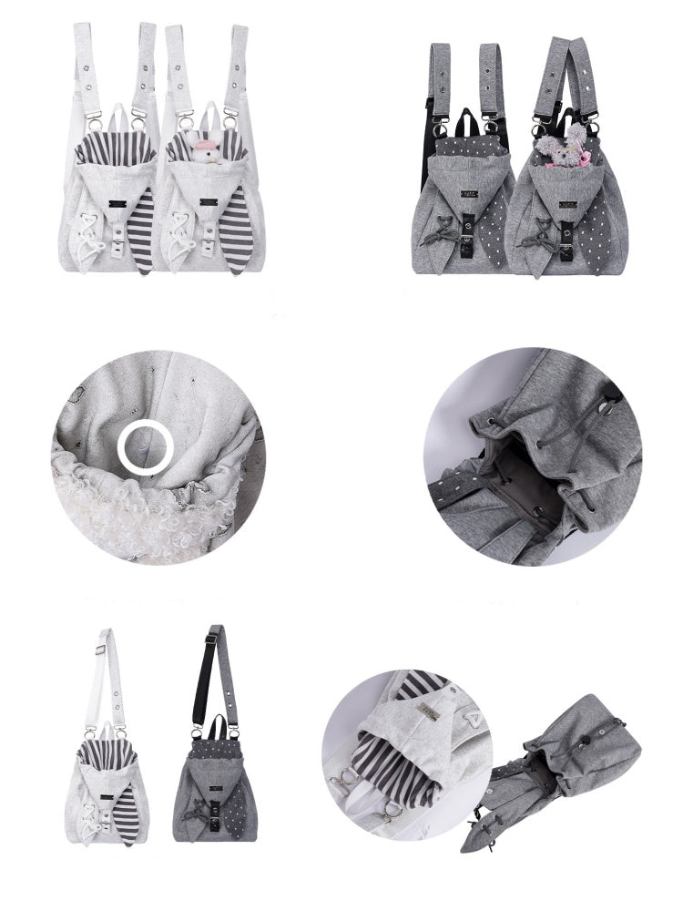 2way Rabbit Ear Patchwork Backpack Crossbody Schoolbag【s0000015973】