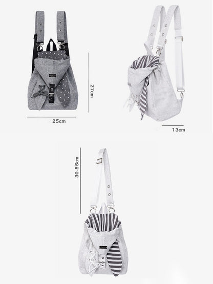 2way Rabbit Ear Patchwork Backpack Crossbody Schoolbag【s0000015973】
