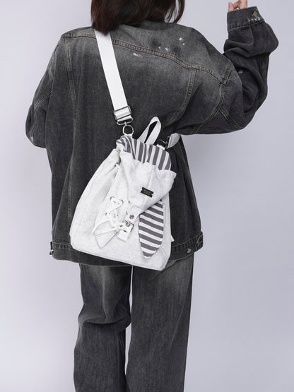 2way Rabbit Ear Patchwork Backpack Crossbody Schoolbag【s0000015973】