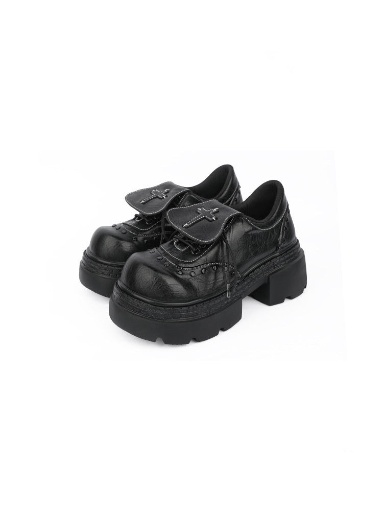 Subculture Flap Heightened Platform Loafers Oxford Shoes【s0000015977】