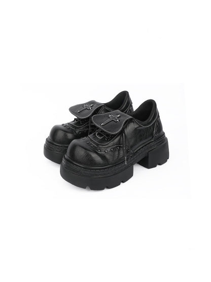 Subculture Flap Heightened Platform Loafers Oxford Shoes【s0000015977】
