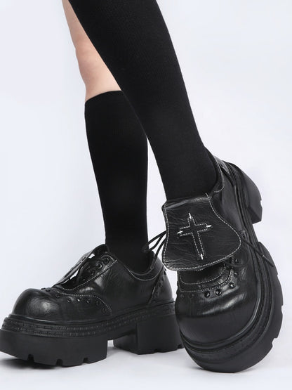 Subculture Flap Heightened Platform Loafers Oxford Shoes【s0000015977】
