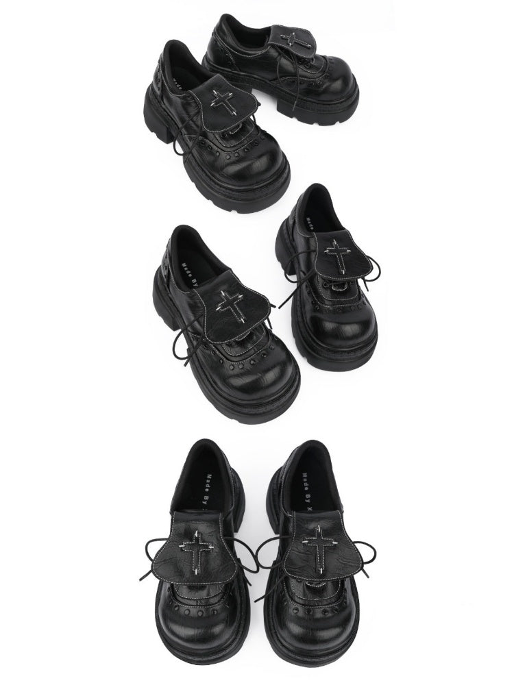 Subculture Flap Heightened Platform Loafers Oxford Shoes【s0000015977】