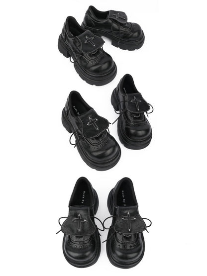 Subculture Flap Heightened Platform Loafers Oxford Shoes【s0000015977】